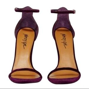 Nasty Gal Purple Velvet Heeled Sandals